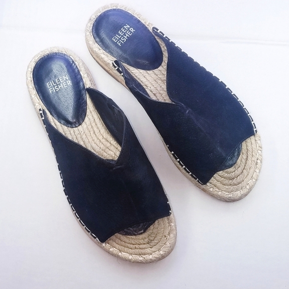 🌸 Eileen Fisher | Suede Julep Slider Sandals 8.5 - Picture 1 of 7